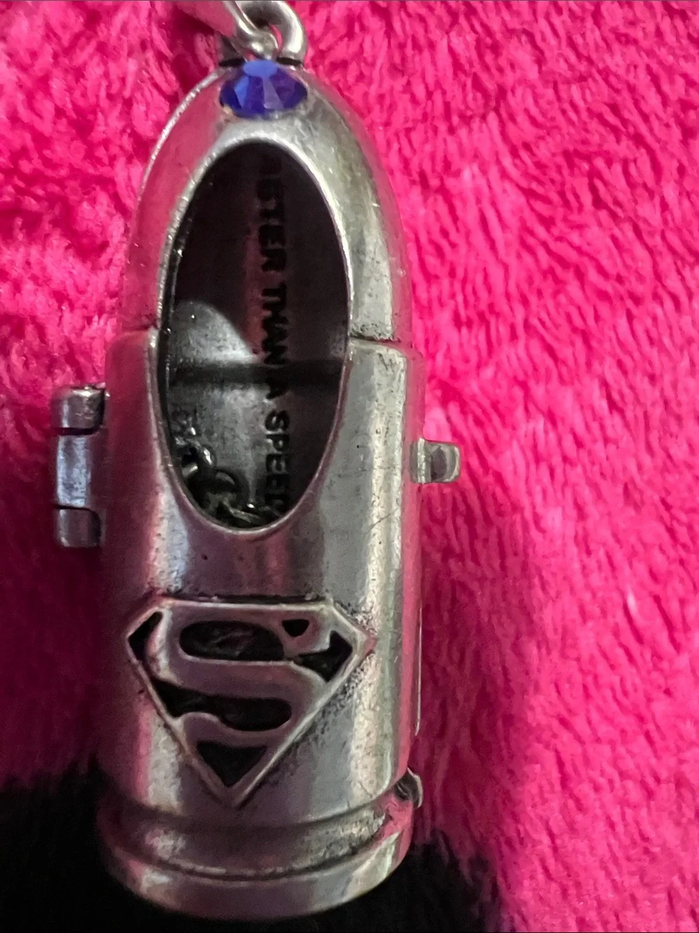 Superman Silver Rocket Charm Pendant - Silver